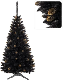 Kunstkerstboom Ghanese Spar Zwart 150 cm PVC Goud