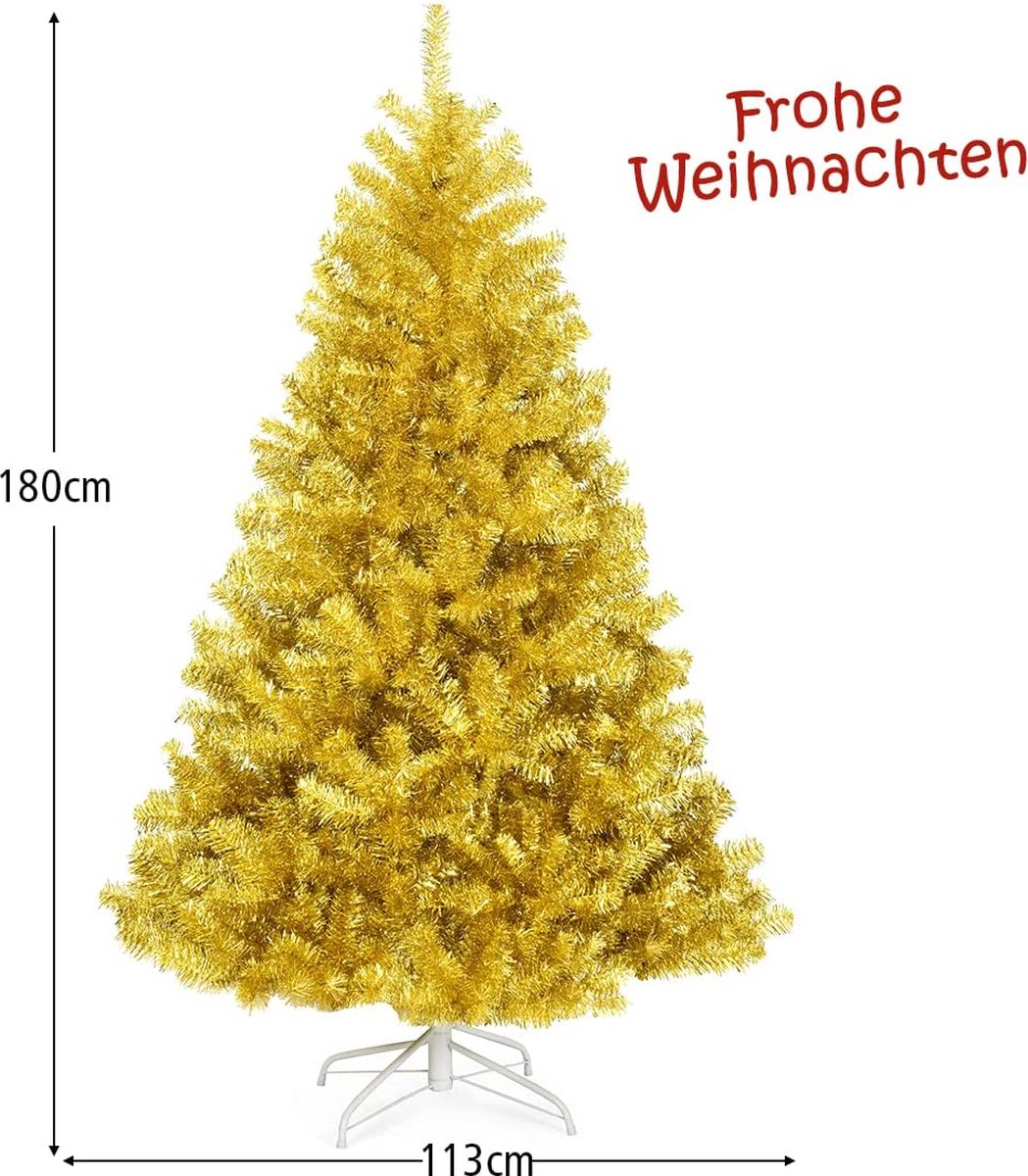 Kunstkerstboom Goud 180 cm Metalen Standaard