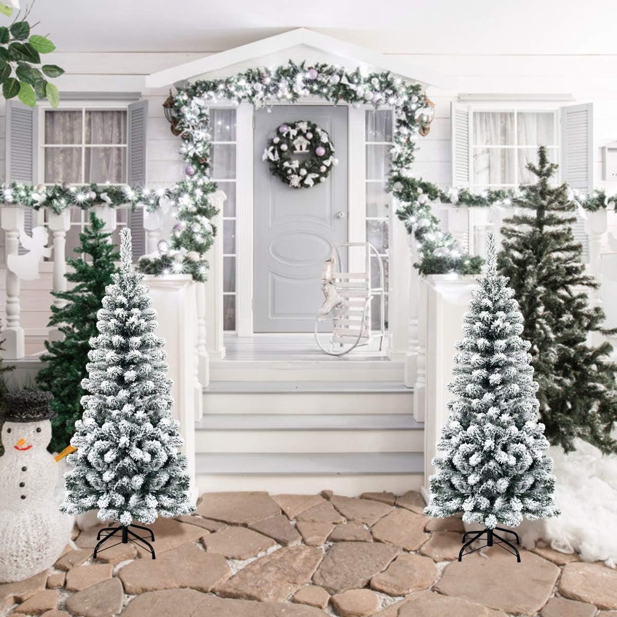 kunstkerstboom groen 135 cm met metalen standaard