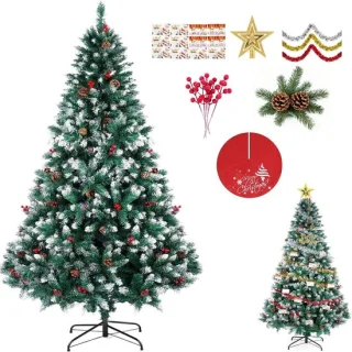 Kunstkerstboom groen 180 cm met decoraties