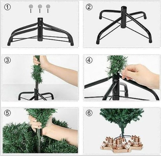 kunstkerstboom groen 180 cm met metalen standaard