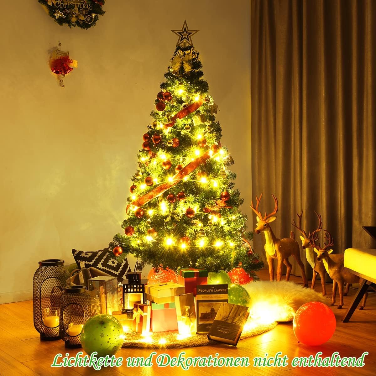 kunstkerstboom groen 210 cm met metalen standaard