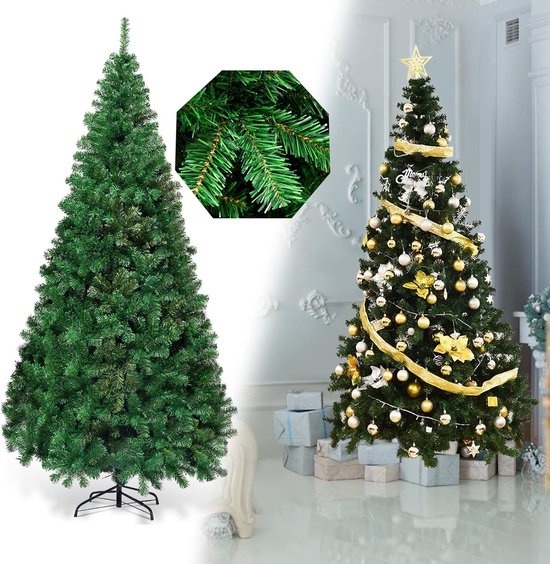 kunstkerstboom groen 210 cm met metalen standaard