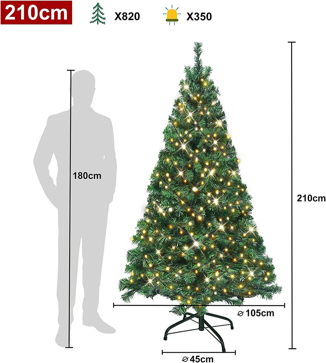 Kunstkerstboom Groen 210cm 350 LEDs