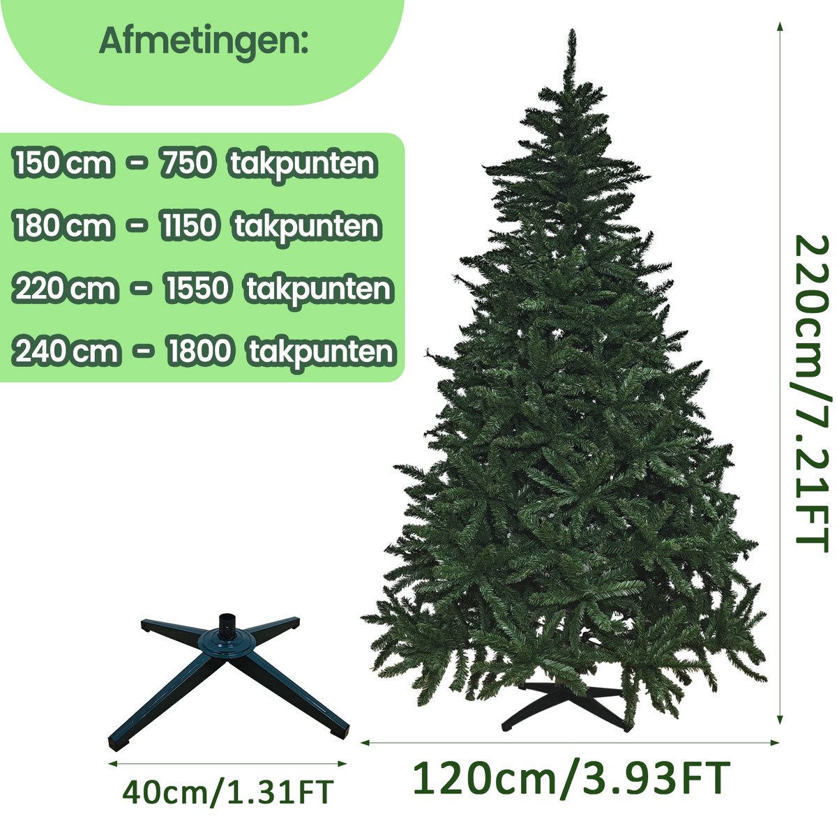 Kunstkerstboom Groen 220 cm