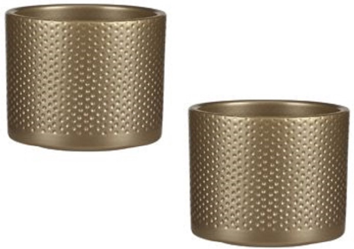 Kunstkerstboom groen 45 cm met gouden pot