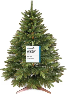 Kunstkerstboom groen 90 cm met houten standaard en opbergtas