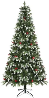 Kunstkerstboom groen en wit 1,8 m