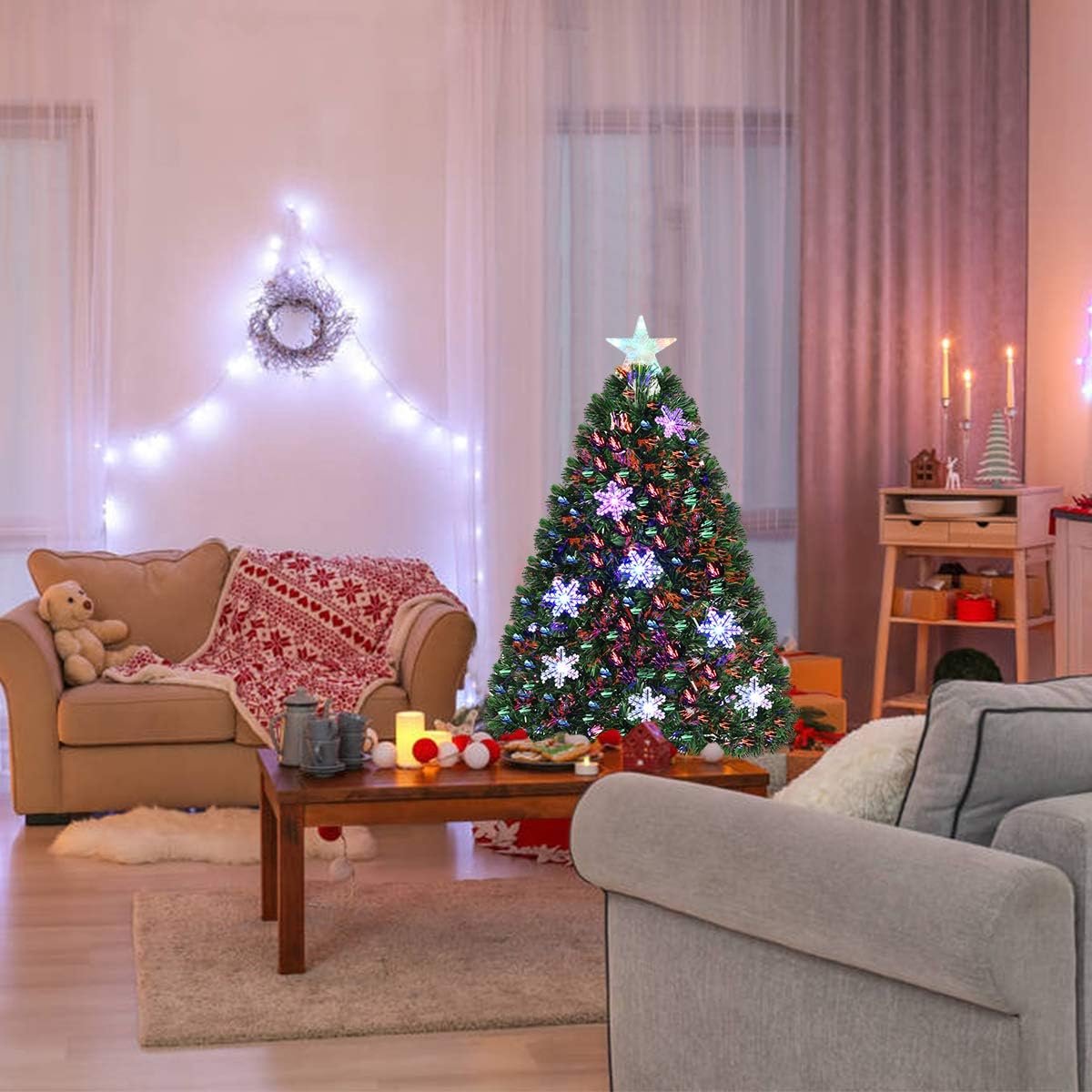 kunstkerstboom groene dennenboom 90 cm met standaard
