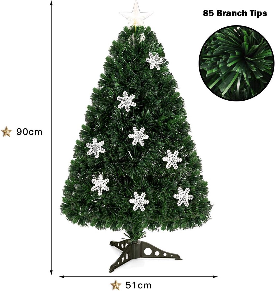 kunstkerstboom groene dennenboom 90 cm met standaard
