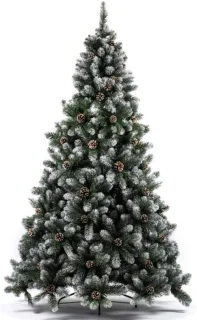 Kunstkerstboom groot groen 240 cm met ijzeren standaard