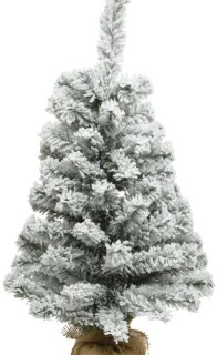 Kunstkerstboom H90 cm in rotan mand