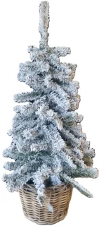 Kunstkerstboom H90 cm in rotan mand