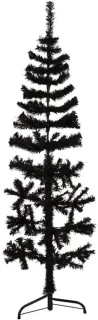 Kunstkerstboom half 120 cm zwart