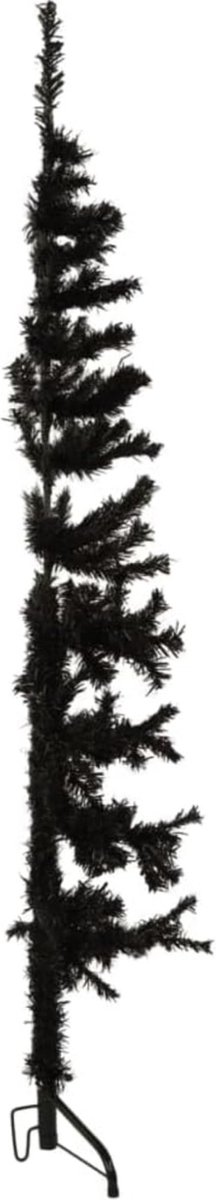 kunstkerstboom half 180 cm zwart met standaard smal