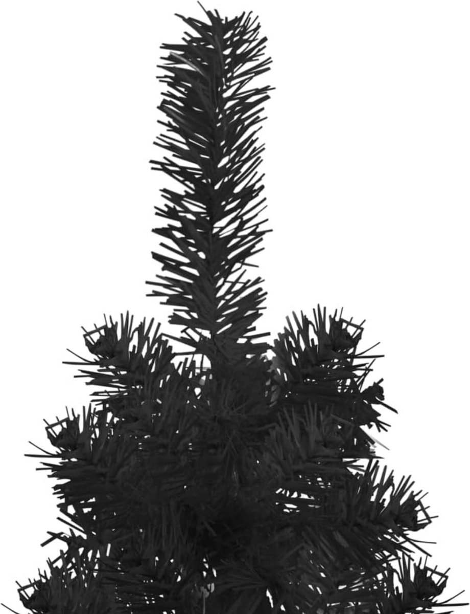 kunstkerstboom half 180 cm zwart met standaard smal