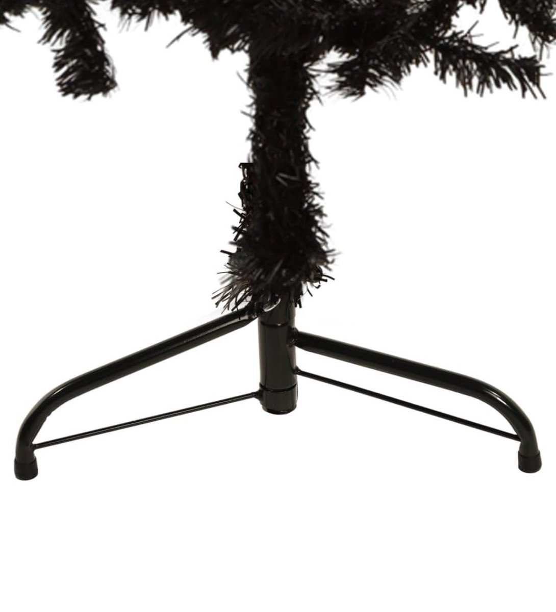 kunstkerstboom half 180 cm zwart met standaard smal