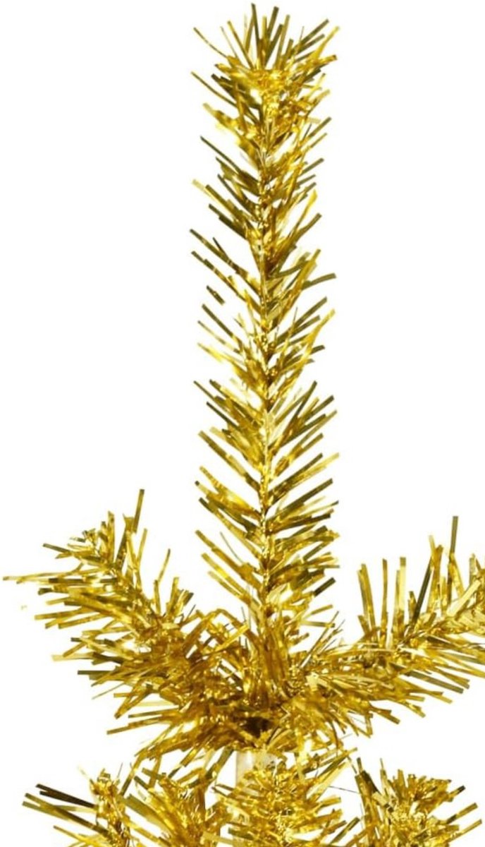 Kunstkerstboom half smal 180 cm goud met standaard