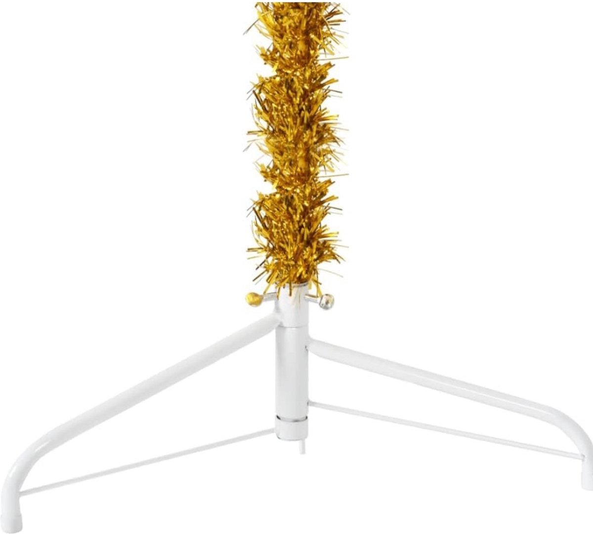 Kunstkerstboom half smal 180 cm goud met standaard