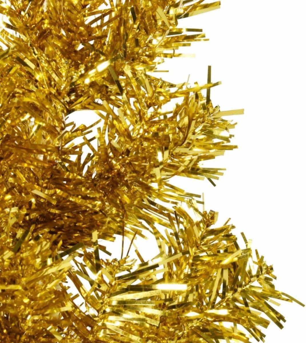 Kunstkerstboom half smal 180 cm goud met standaard