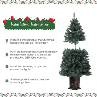 Kunstkerstboom in pot 140 cm