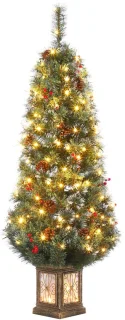 Kunstkerstboom in pot 145 cm met verlichte basis