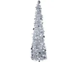 Kunstkerstboom - kerstboom - kerstden - zilverkleurig - klatergoud - chenille - spiraalvormig ontwerp