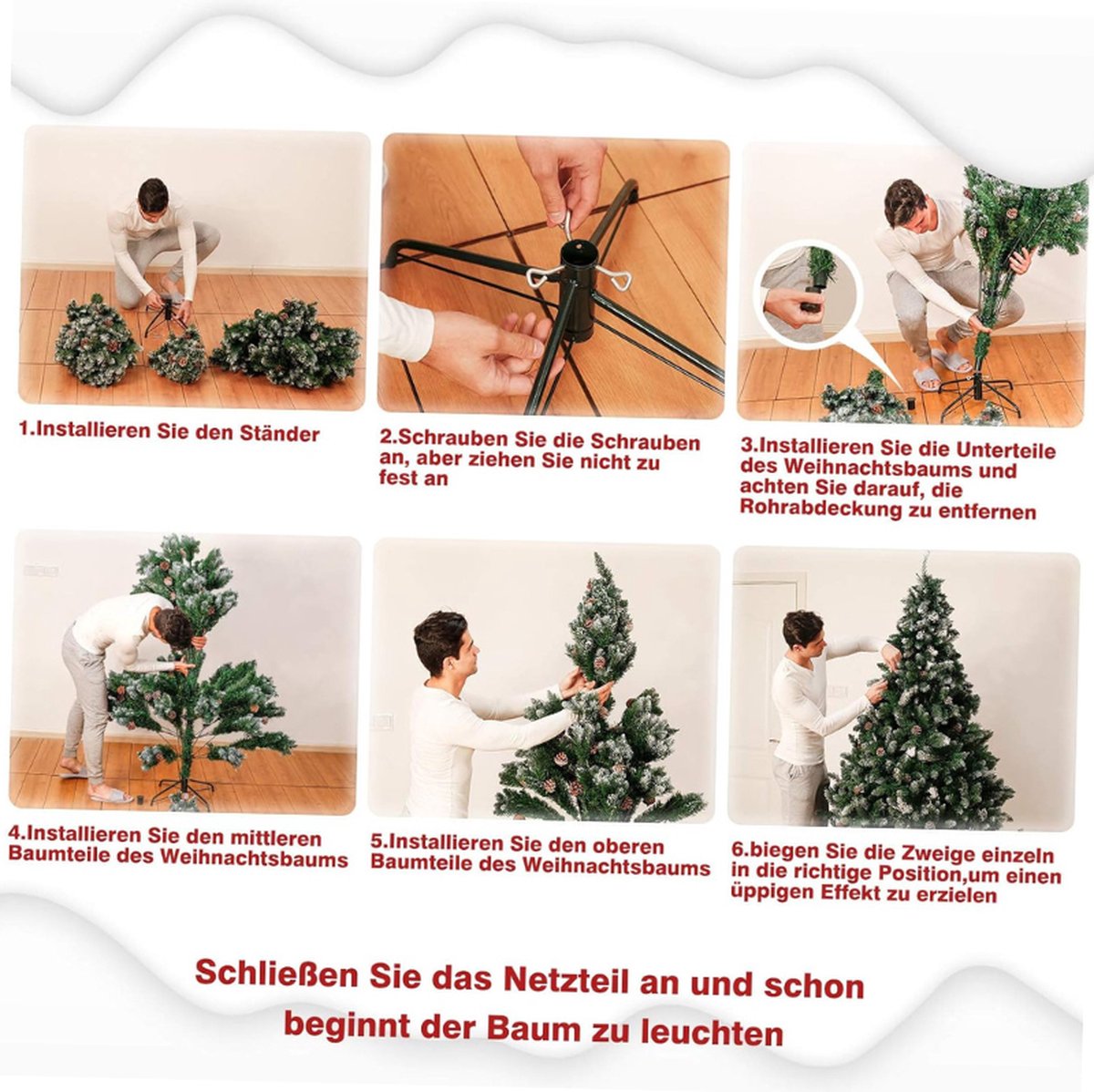 Kunstkerstboom LED 180 cm Wit Sneeuw Energy G