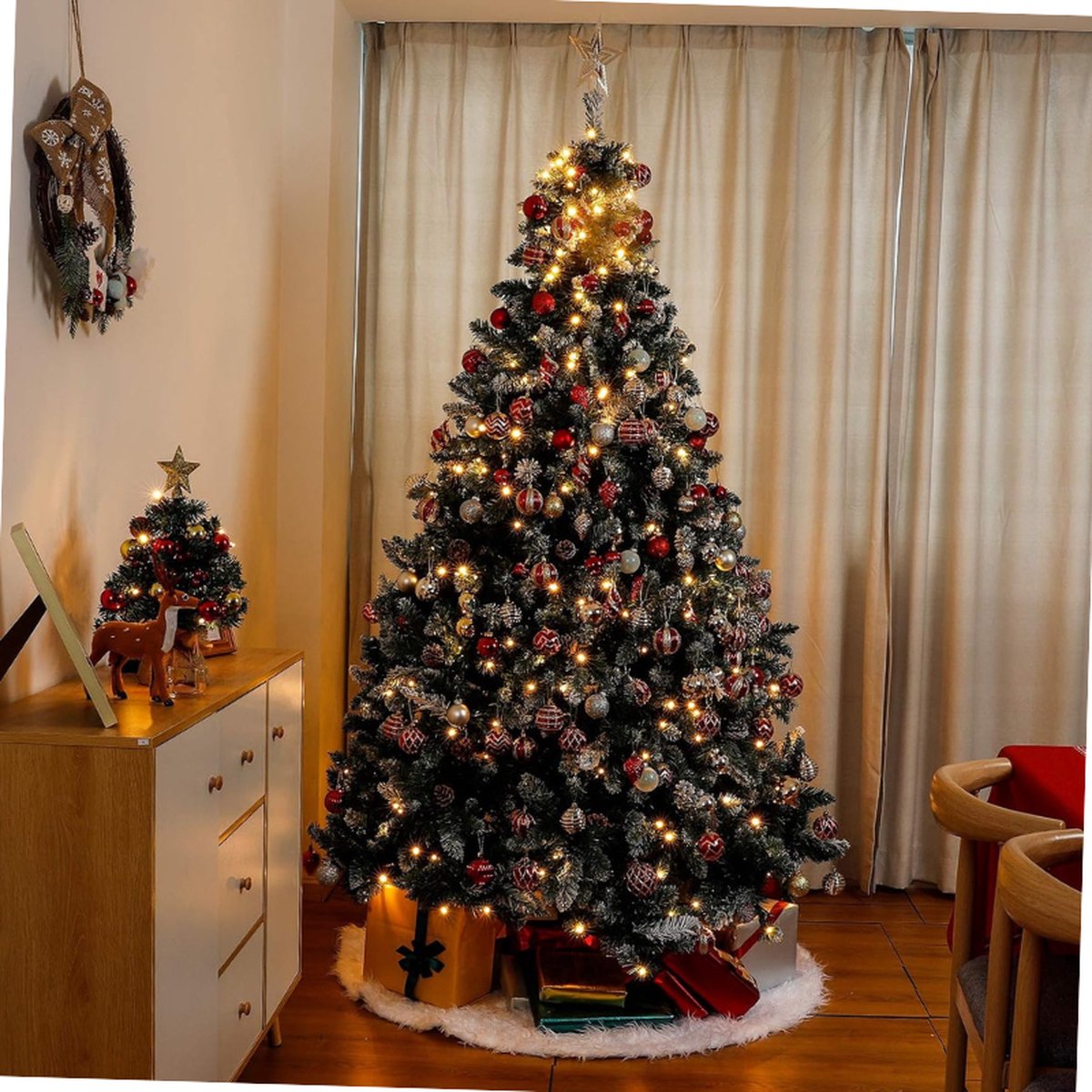 Kunstkerstboom LED 180 cm Wit Sneeuw Energy G