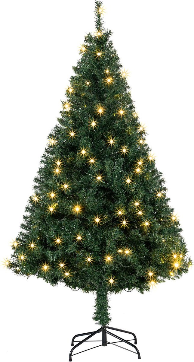 Kunstkerstboom LED 210 cm met voet