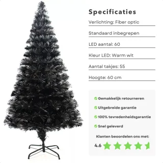Kunstkerstboom LED Fiber-Optic 60 cm