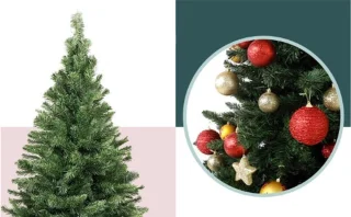 Kunstkerstboom Lena Dennenboom groen met standaard
