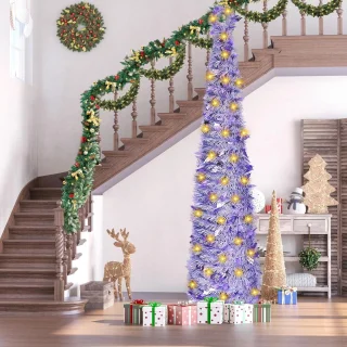 Kunstkerstboom lila - set van 1
