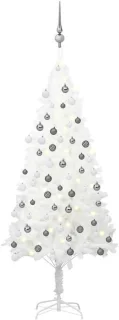 Kunstkerstboom met ballen 120 cm wit