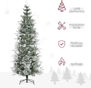 Kunstkerstboom met besneeuwde takken en inklapbare standaard