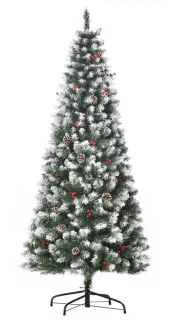 Kunstkerstboom met bessen en dennenappels - groen - 1,8 meter