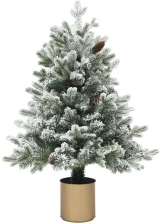 Kunstkerstboom met dennenappels Ø60 x 100H cm groen en goud