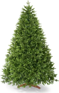 Kunstkerstboom met houten sokkel