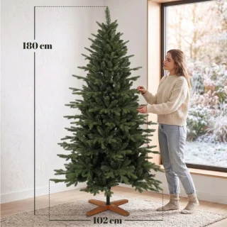 Kunstkerstboom met houten voet, 180 cm