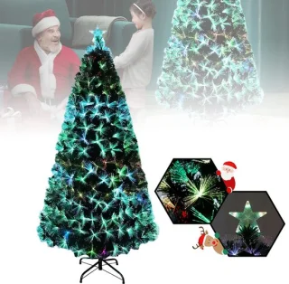 Kunstkerstboom met led-glasvezel, 240 cm hoog