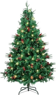 Kunstkerstboom met LED-verlichting 180 cm groen