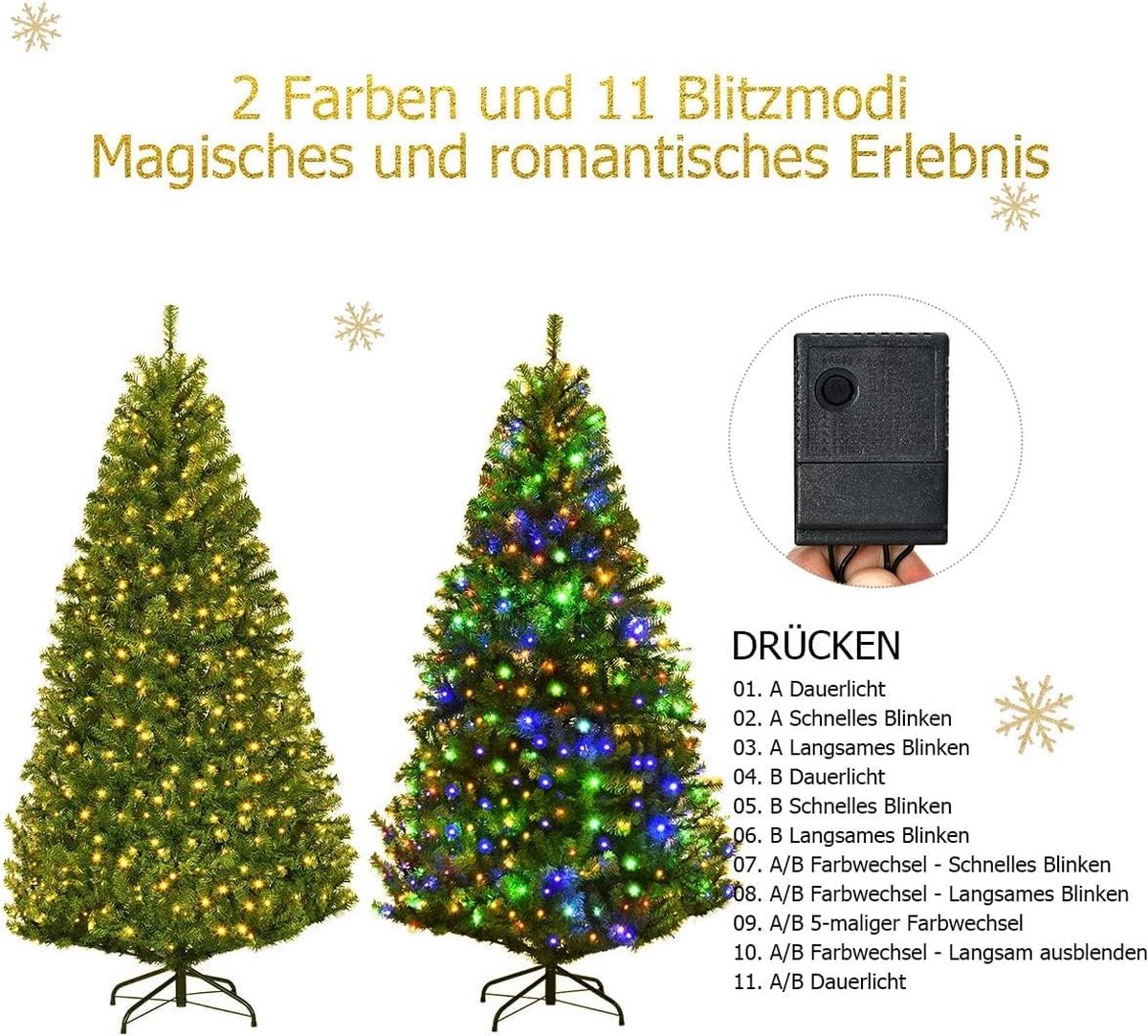 Kunstkerstboom met ledverlichting 120-210 cm groen