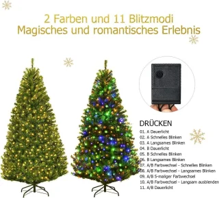 Kunstkerstboom met ledverlichting 120-210 cm groen