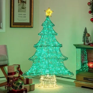 Kunstkerstboom met ledverlichting, 123 cm