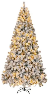 Kunstkerstboom met ledverlichting - 180 cm - sneeuwgroen