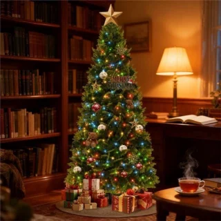 Kunstkerstboom met ledverlichting 210 cm
