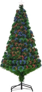 Kunstkerstboom met ledverlichting en metalen standaard, 150 cm