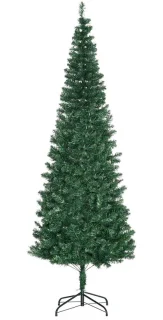 Kunstkerstboom met ledverlichting en standaard, 2,1 m groen