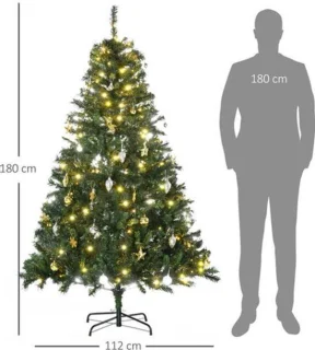 Kunstkerstboom met metalen standaard 180 cm