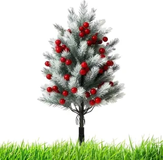 Kunstkerstboom met paal - 20x20x20 cm